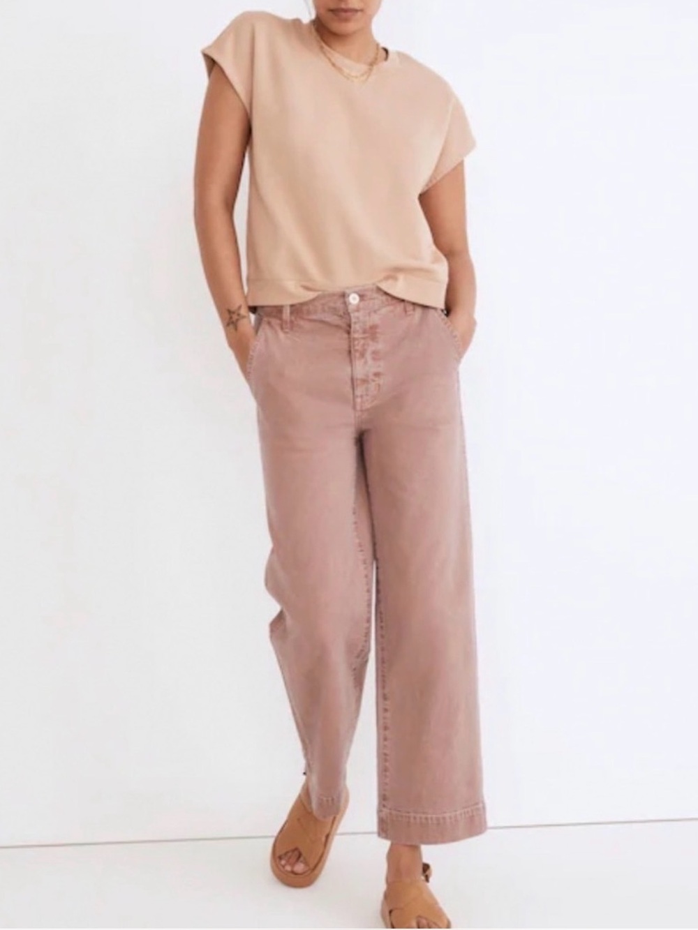 Madewell The Perfect‎ Vintage Wide-Leg Pant Mauve Shadow 33